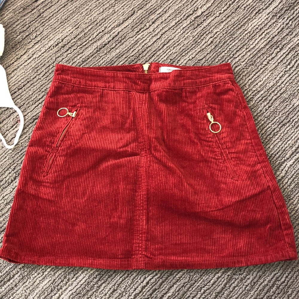 🌹 red / burnt orange corduroy skirt